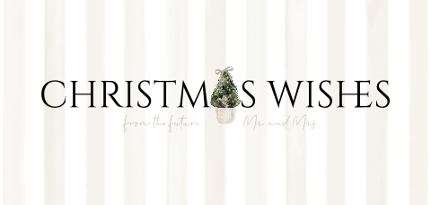 Kerst Save the Date met streepjes en boompje
