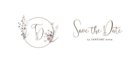 Save tbe Date met bloemen klassiek