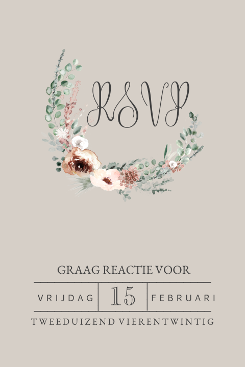 Vintage RSVP kaart met bloemen