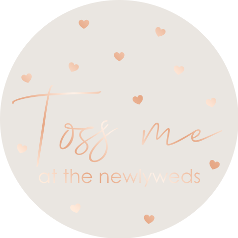 ronde sticker confetti met hartjes
