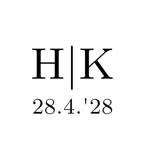 Sluitsticker met initialen zwart wit