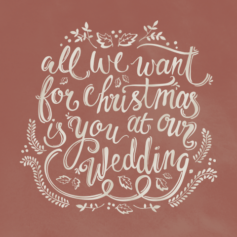 Trendy kerst Save the Date kaart met koperfolie