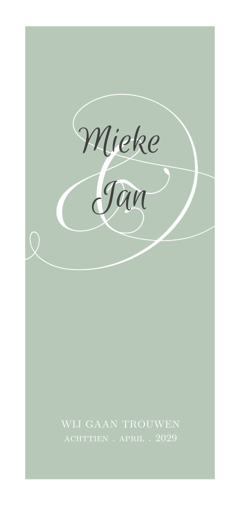 Klassieke trouwkaart in mint groen