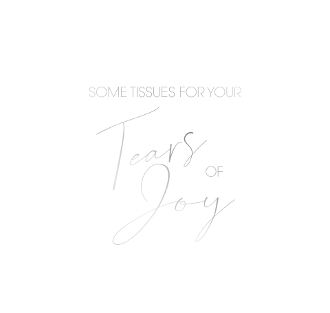 tears of joy sticker omslag zakdoekjes