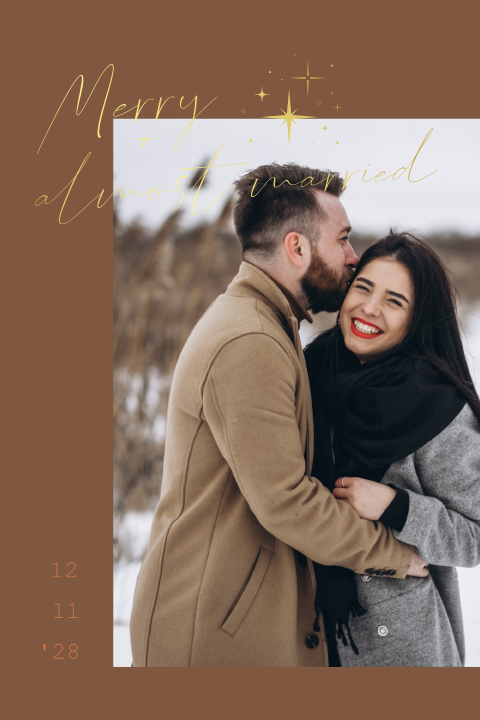 Save the Date kerstkaart met foto en goudfolie
