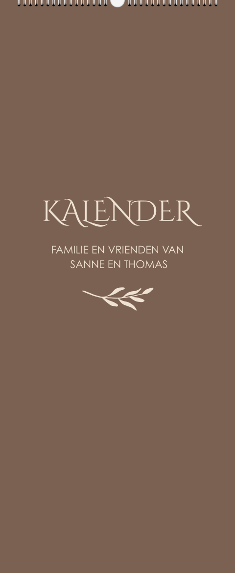 Kalender als gastenboek met blaadje