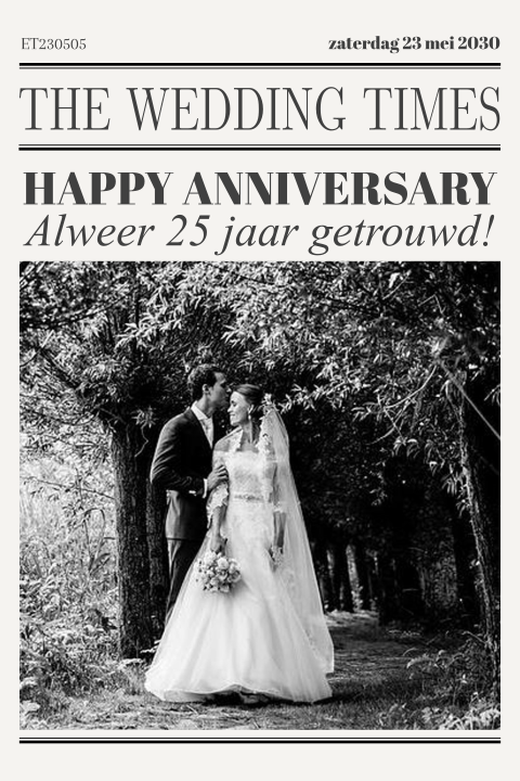 Jubileumkaart in vintage newspaper stijl