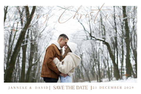 Klassieke Save the Date kerstkaart met foto