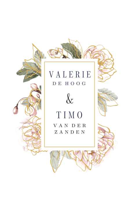 Trouwkaarten met romantische bloemen