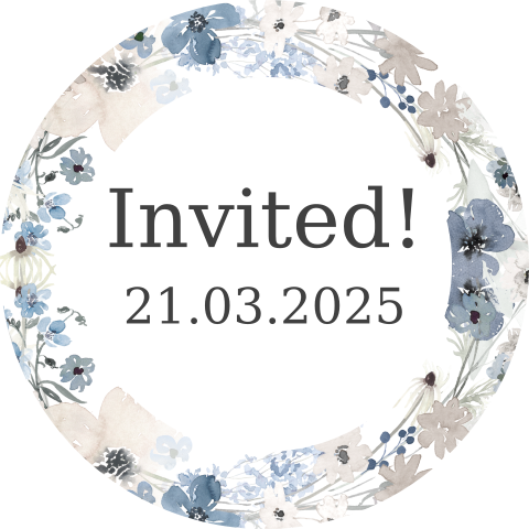 Sticker envelop met blauwe bloemen