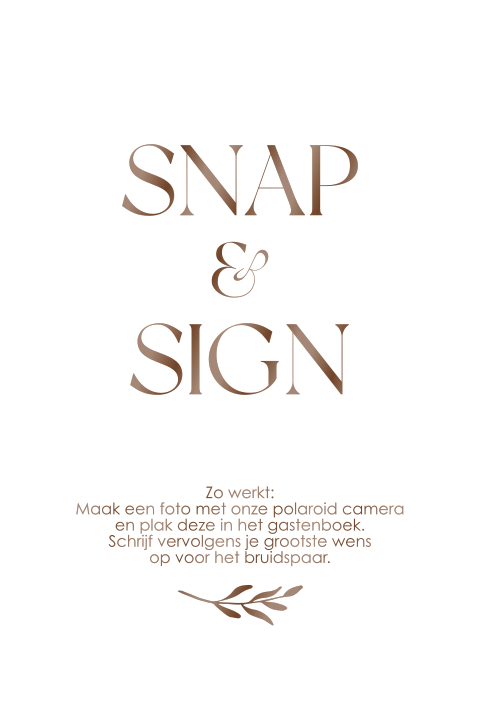 Bordje met hoogglans bij gastenboek bruiloft