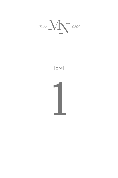 Stijlvol tafelnummer met logo
