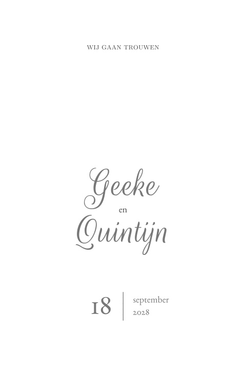 Klassieke trouwkaart met lakzegel (optie)