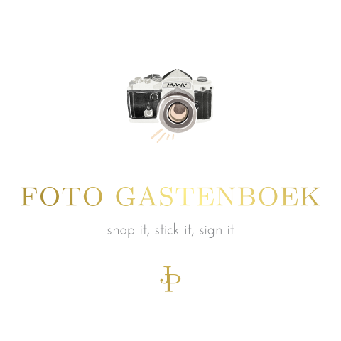 Vierkant gastenboekbordje met goudfolie