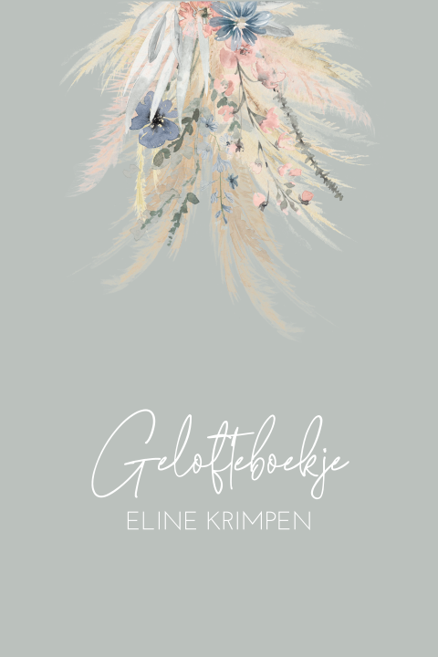 Romantisch gelofteboekje met droogbloemen