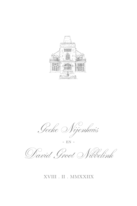 Klassieke trouwkaart met trouwlocatie Kasteel Kerckebosch