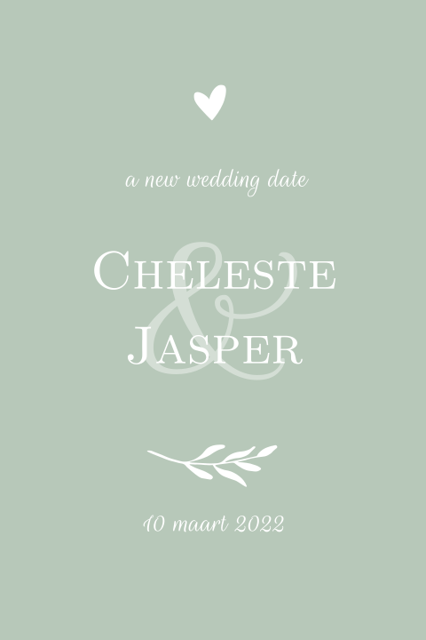 Change the Date kaart met hartje en takje