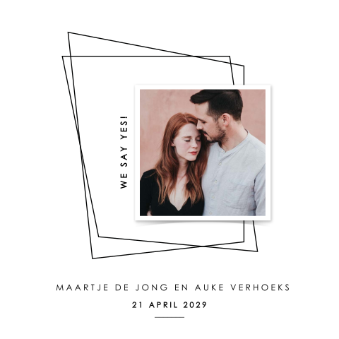 Moderne trouwkaart met foto