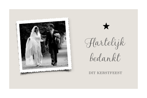 Kerst bedankkaartje met foto en witte rand