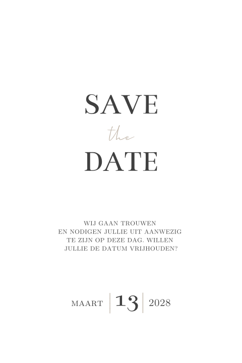 Klassieke Save the Date met ronde hoeken