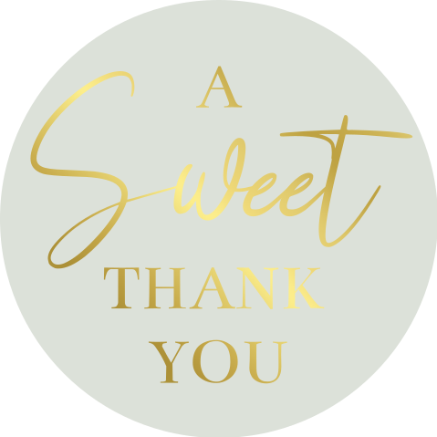 "A sweet thank you" sticker