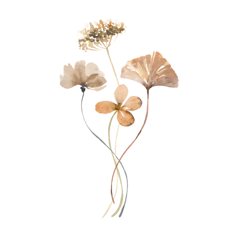 Romantische sluitsticker met droogbloemen