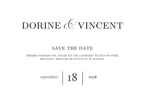 Klassieke Save the Date kaart met moderne elementen
