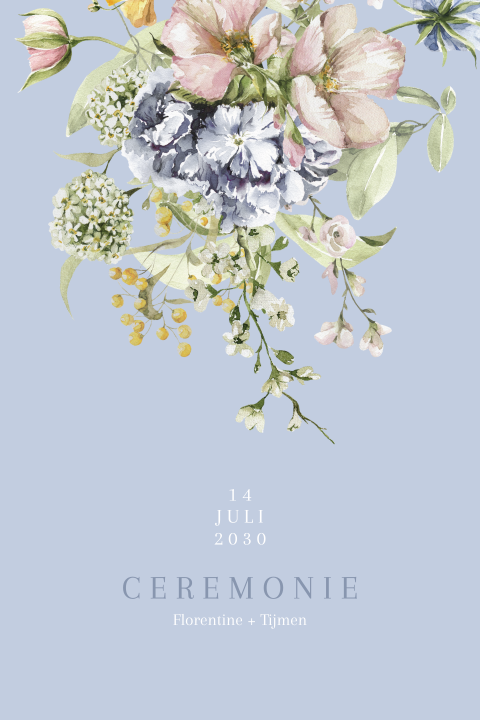 Ceremoniekaart met vintage bloemen