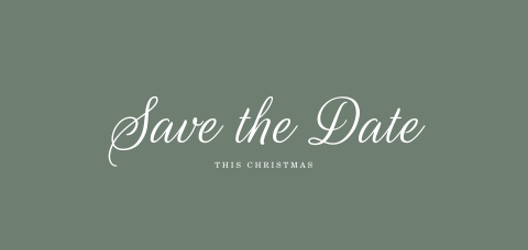 Groene save the Date kerstkaart met foto