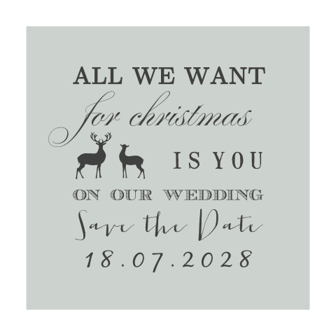 Save the Date kerstkaart met leuke letters en tekst