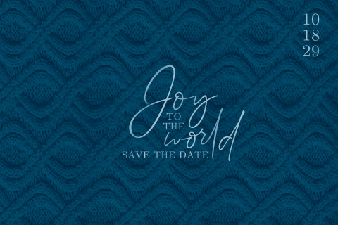 Kerst Save the Date kaarten met blauwe tinten