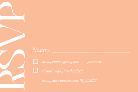 Modern rsvp-kaartje bij trouwkaart