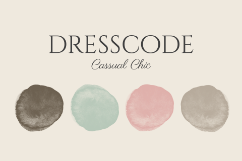 Klassiek dresscode kaartje bruiloft