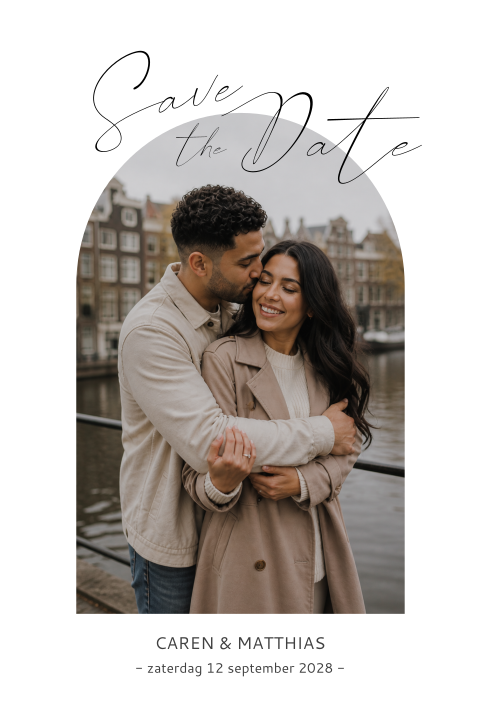Stijlvolle Save the Date kaartje met foto
