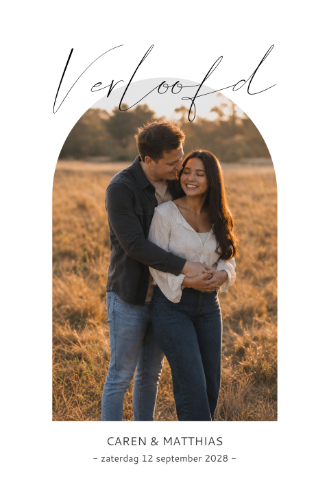 Trend verlovingskaart met foto