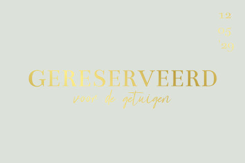 Stijlvol gereserveerd kaartje goudfolie