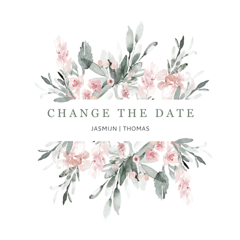 Change the Date kaart met bloemetjes