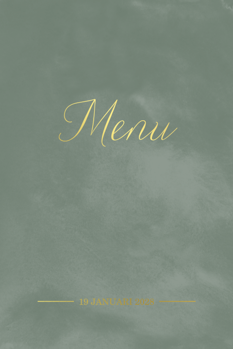 Groene menukaart met goudfolie