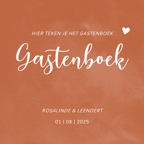 Bordje bij gastenboek Vintage Color