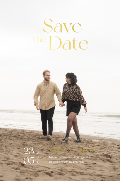 Foto Save the Date met goudfolie