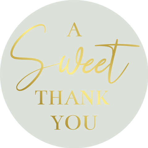 "A sweet thank you" sticker