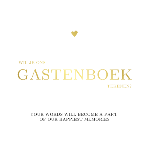 Klassiek vierkant bordje bij gastenboek