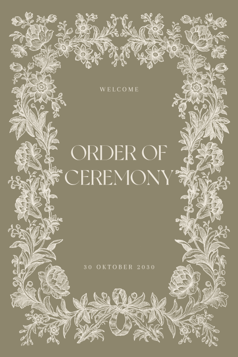 Vintage kaart voor ceremonie programma