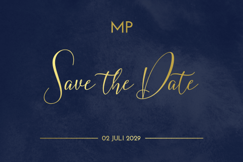 Save the Date kaart met streepjes en initialen