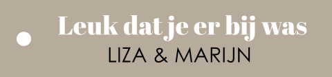 Labeltje in taupe bij bedankje - 8,5 bij 2 cm  per 16 stuks