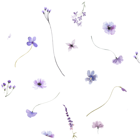 Sticker voor op envelop met bloemen