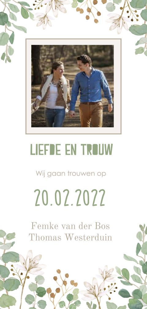 Langwerpige kaart met foto en programma in tijdlijn