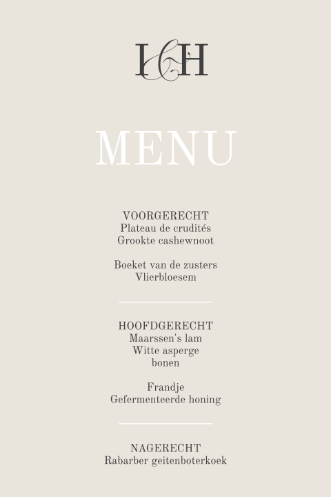 Stijlvolle menukaart met logo