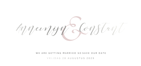 Save the Date kaart met zilverfolie en icoontjes