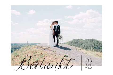 Bedankkaart met foto in dezelfde stijl